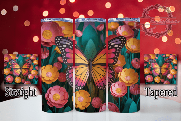3D Beautiful Vibrant Butterfly Tumbler: Elevate Your Drinkware Projects