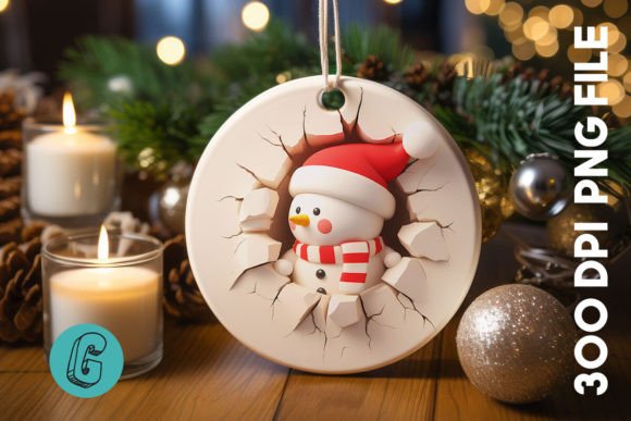 3D Snowman Break Wall Ornament PNG 48: A Strategic Asset for Creative Execution