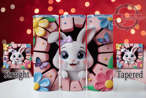 3D Spring Bunny 20oz Tumbler Design for Creative Projects
