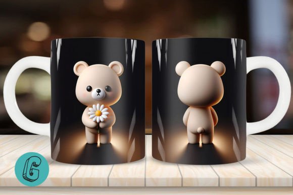 Cute Bear 2 Sided 3D Mug Wrap Set 05