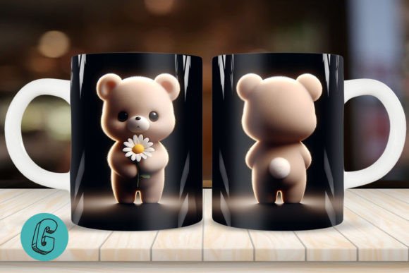 Cute Bear 2 Sided 3D Mug Wrap Set 12