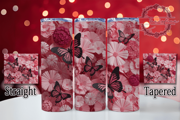 Elevating Custom Drinkware: The Strategic Value of the 3D Pink Black Butterfly Tumbler Design