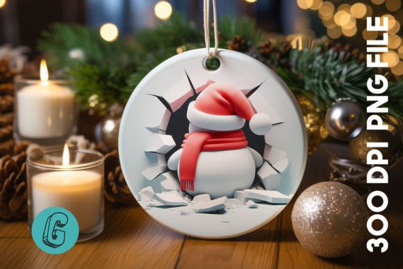 Elevating Winter Aesthetics: The Strategic Value of 3D Snowman Break Wall Ornament PNG 59 in Modern Creative Workflows