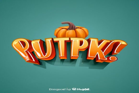 Orange Pumpkin 3D Text Effect Editable