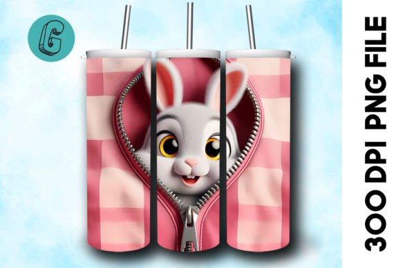 Rabbit 3D Valentine Tumbler Wrap 28
