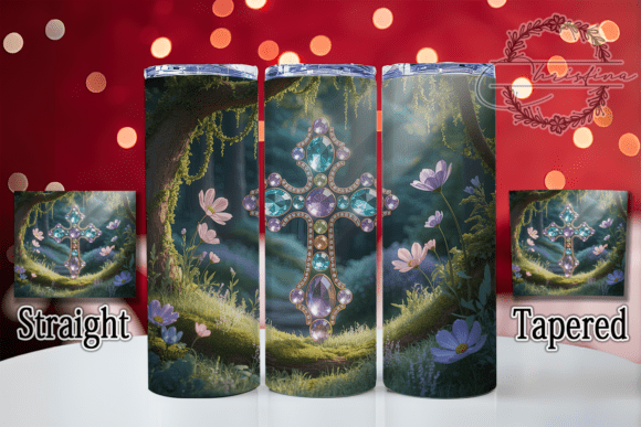 Transform Your Drinkware Projects with the 3D Jeweled Christian Cross 20oz Tumbler Design