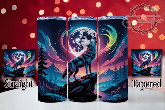 Transform Your Drinkware with the 3D Scenic Yellowstone Wolf Tumbler Design