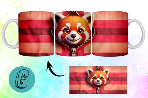 Unleash Your Creativity with the Valentine Red Panda 3D Mug Wrap 06