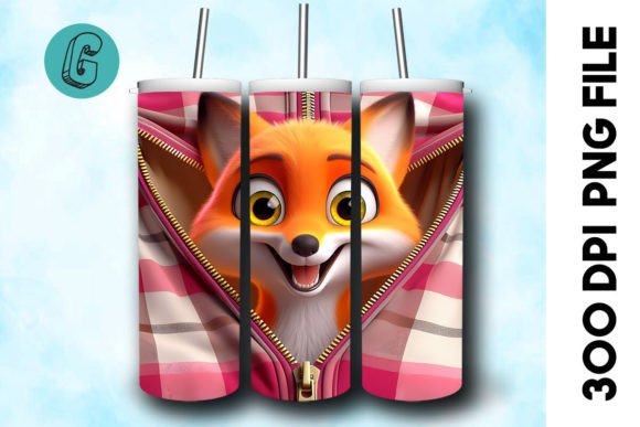 Valentine Cute Fox 3D Tumbler Wrap 23