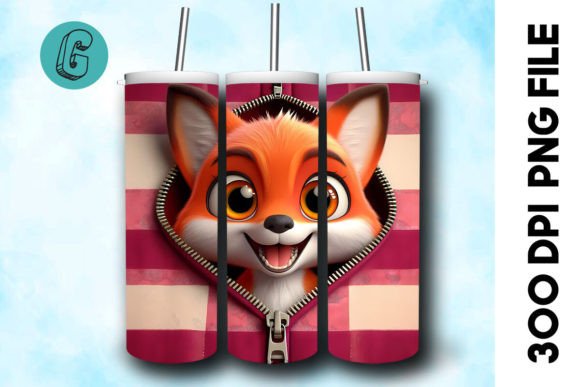 Valentine Cute Fox 3D Tumbler Wrap 25