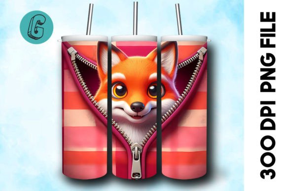 Valentine Cute Fox 3D Tumbler Wrap 32