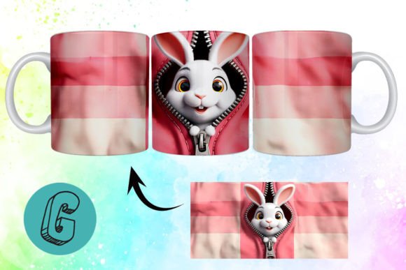 Valentine Cute Rabbit 3D Mug Wrap 01: A Creative Digital Solution