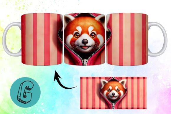 Valentine Red Panda 3D Mug Wrap 03: The Ultimate Solution for Personalized Gifts and Creative DIY Projects