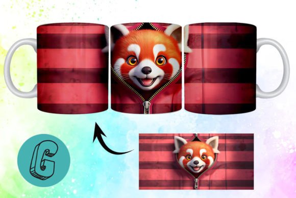 Valentine Red Panda 3D Mug Wrap 16: Elevate Your Creative Assets