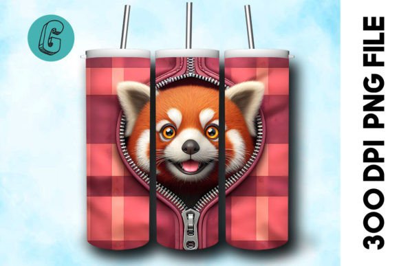 Valentine Red Panda 3D Tumbler Wrap 25